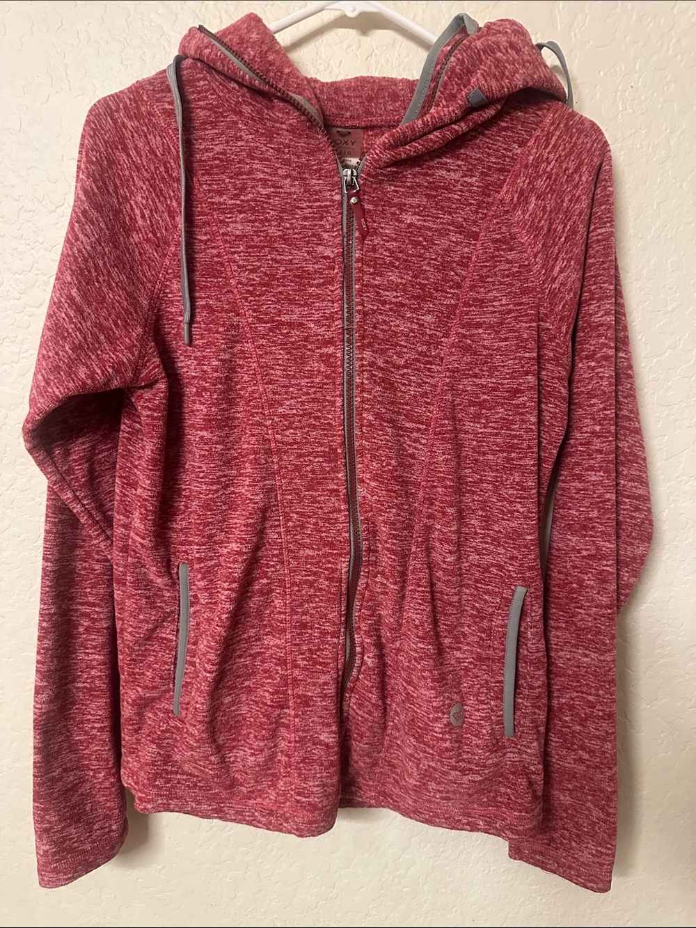 Roxy Pink Marled Zip-Up Hoodie